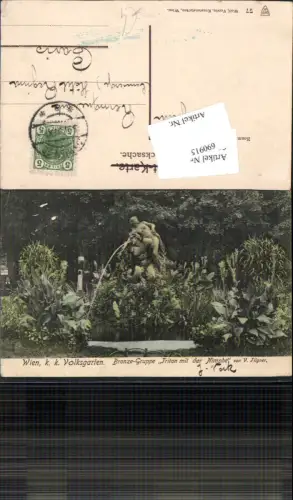 690915 Wien Innere Stadt K.K. Volksgarten Bronze Gruppe Triton m. Nimphe pub Wolf 77