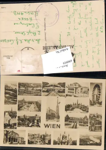 690919 Wien Zensurstempel Nr. 392 Zensur Essex