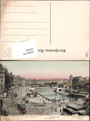691041 Wien Innere Stadt Hotel Metropole Marienbrücke Stefaniebrücke Straßenbahn Brücke