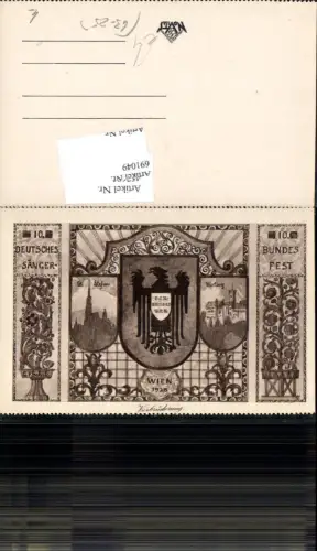 691049 Künstler AK G.F. Schülz Wien 10. Deutsches Sängerbundfest 1928 Bundesfest