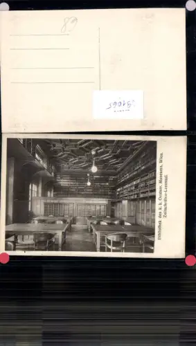691065 Wien Bibliothek K.K. Oesterr. Museums Museum Lesesaal