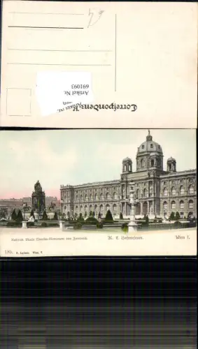 691093 Wien Innere Stadt Kunsthistorisches Museum K.K. Hofmuseum