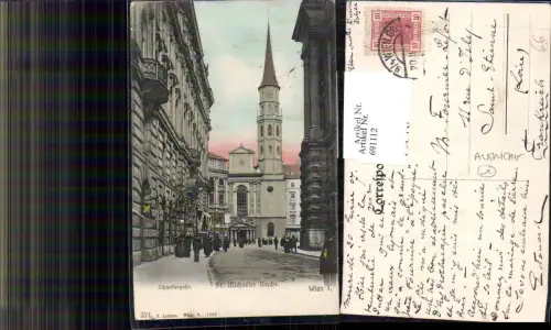 691112 Wien Innere Stadt Schauflergasse St. Michaeler Kirche 1905