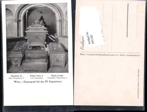 691182 Wien Innere Stadt Kaisergruft Gruft Sarkophag Napoleon II Kaiser Franz