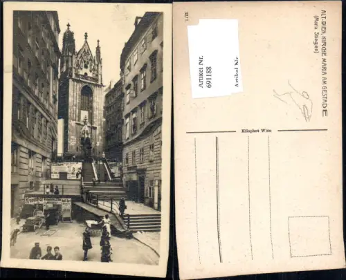 691188 Alt Wien Innere Stadt Maria Kirche am Gestade Maria Stiegen pub Kilophot 32/1