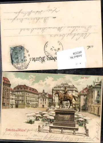 692338 tolle Lithographie Wien Am Hof gel Böheimkirchen 1901