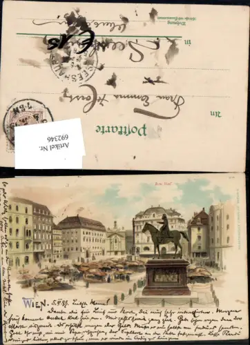 692346 tolle Lithographie Wien Am Hof 1899 pub Miesler