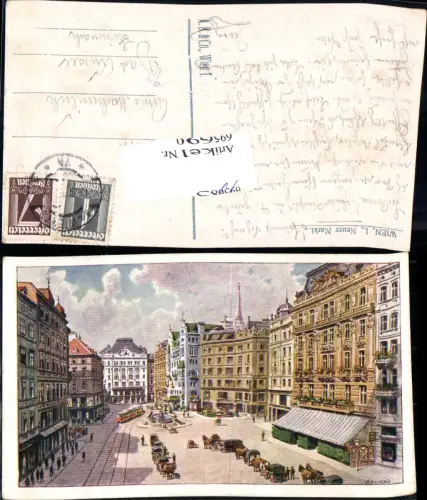 695690 Künstler AK Wien Neuer Markt