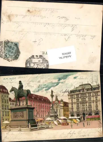 695916 Künstler Lithographie Wien Am Hof Monument