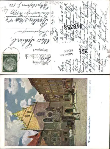 695920 Künstler AK E. Ameseder Wien Franziskanerplatz pub B.K.W.I. 899-2
