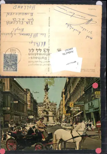 699262 Wien Graben Fiaker Pferde Pestsäule