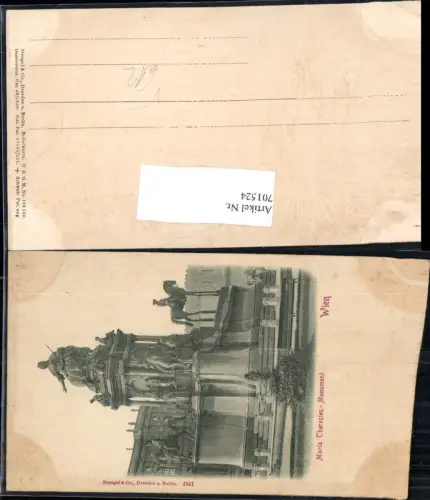 701524 Präge Reliefkarte Relief-AK Wien Maria Theresie Denkmal Stengel e Co. 4541