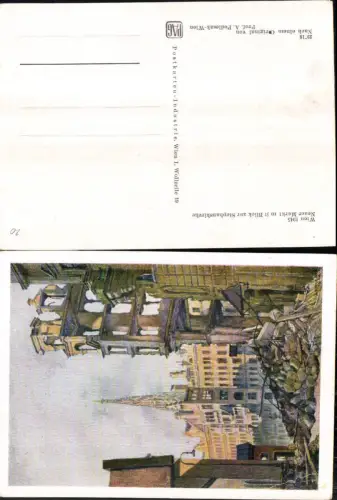 Serie Verwüstetes Zerstörtes Wien 1945 A. Podlesak Neuer Markt Stephanskirche