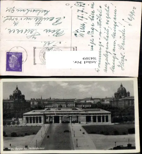 704389 Wien Burgtor Heldendenkmal gel Lechaschau Reutte 1943