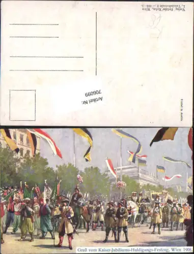 706099 Künstler AK Wien Kaiser Jubiläums Huldigungs Festzug 1908
