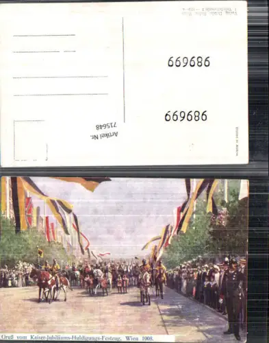 715648 Künstler AK Wien Kaiser Jubiläums Huldigungs Festzug 1908 Kaiser Franz Josef