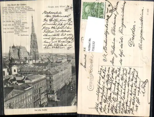 716132 Wien Liedkarte Stephansdom Text Alte Steffel