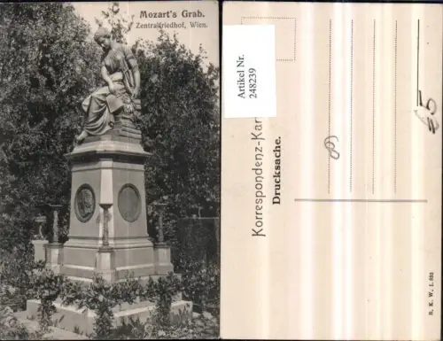 248239,Wien Simmering Zentralfriedhof Mozarts Grab pub Brüder Kohn B.K.W.I. 833