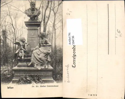 594736,Wien Simmering Dr. Ed. Herbst Grabdenkmal Wiener Zentralfriedhof Vienna pub B.K.W.I.
