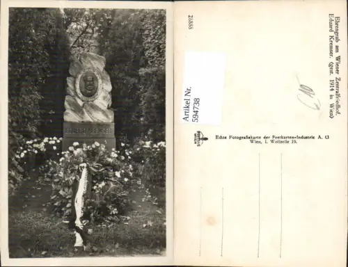 594738,Foto Ak Wien Simmering Zentralfriedhof Ehrengräber Eduard Kremser Vienna