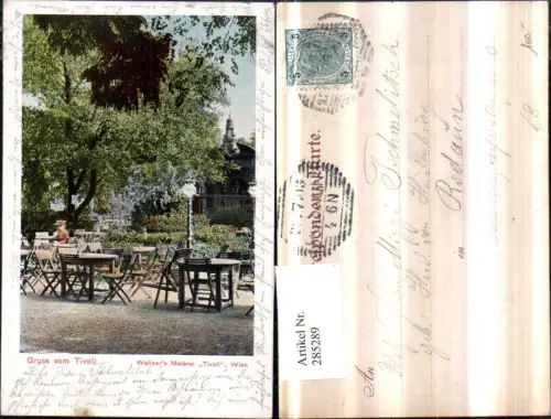 285289,Wien Meidling Gruß vom Tivoli Wallners Meierei Terrasse