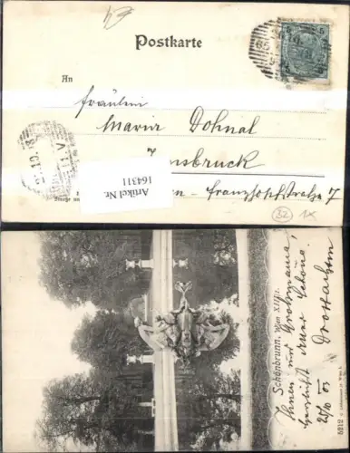 164311,Wien 13 Hietzing Schönbrunn Springbrunnen Brunnen 1903