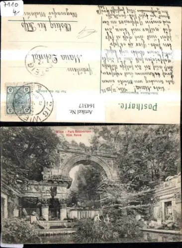 164317,Wien 13 Hietzing Schönbrunn Römische Ruine Park 1906