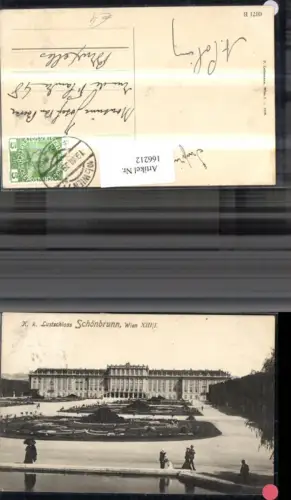 166212,Wien 13 Hietzing Schönbrunn Ansicht m. Personen 1909
