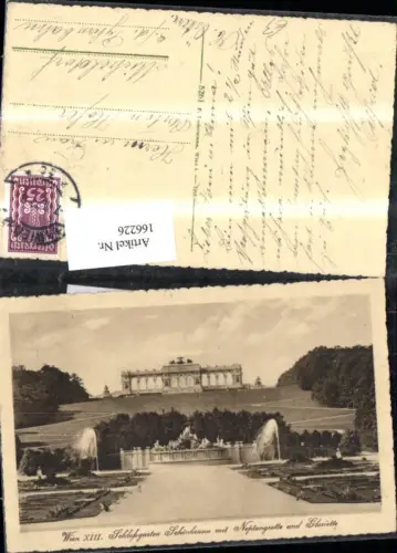 166226,Wien 13 Hietzing Schönbrunn Schloßgarten m. Neptungrotte u. Gloriette 1922
