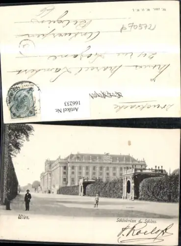 166233,Wien 13 Hietzing Schönbrunn d. Schloss Allee Ansicht m. Personen