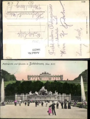 166235,Wien 13 Hietzing Schönbrunn Neptungrotte u. Gloriette m. Personen
