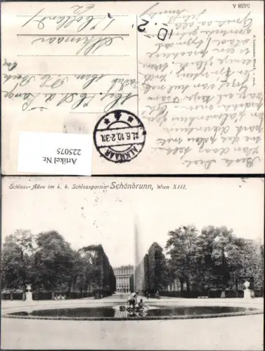 225075,Wien Hietzing Schloss-Allee im k. k. Schlossgarten Schönbrunn Springbrunnen