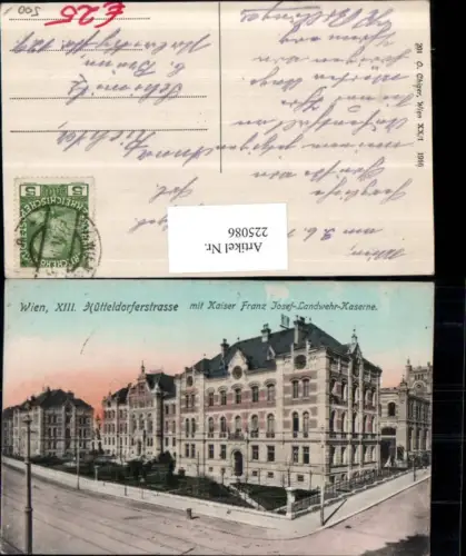225086,Wien Hietzing Hütteldorferstraße m. Kaiser Franz Josef-Landwehr-Kaserne