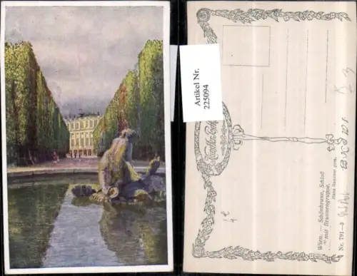 225094,Künstler AK Hans Ranzoni Wien Hietzing Schönbrunn Schloss m. Brunnengruppe