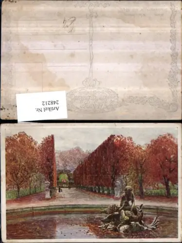 248212,Künstler AK Wien Hietzing Schönbrunn Brunnengruppe m. Allee pub Brüder Kohn B.K.W.I. 791/4