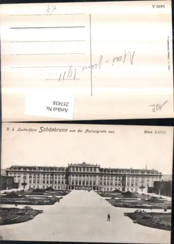 257438,Wien Hietzing Schloss Schönbrunn von d. Neptungrotte aus