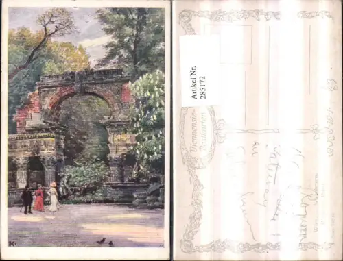 285172,Künstler AK Wien Hietzing Schönbrunn Römische Ruine pub Brüder Kohn B.K.W.I. 762/12