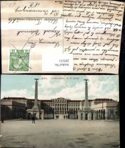 285211,Wien Hietzing Schönbrunn K. k. Schloss Eingang Obelisken