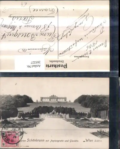 285227,Wien Hietzing Schönbrunn Schlossgarten Neptun-Grotte u. Gloriette