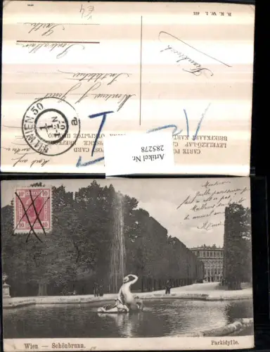 285278,Wien Hietzing Schönbrunn Parkidylle Allee Brunnen pub Brüder Kohn B.K.W.I. 421