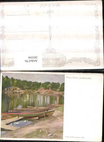 285594,Künstler AK Franz Gelbenegger Wien Hietzing Franz Josefs-Land Ruderboote pub B.K.W.I. 867/1