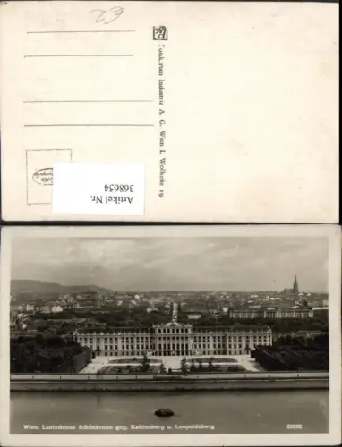 368654,Wien Hietzing Schloss Schönbrunn geg. Kahlenberg u. Leopoldsberg
