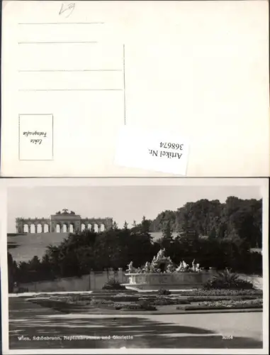 368674,Wien Hietzing Schönbrunn Neptunbrunnen m. Gloriette
