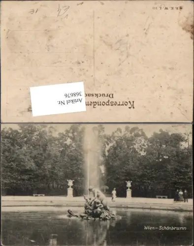 368676,Wien Hietzing Schönbrunn Brunnen Figur Fontäne pub B.K.W.I. 173