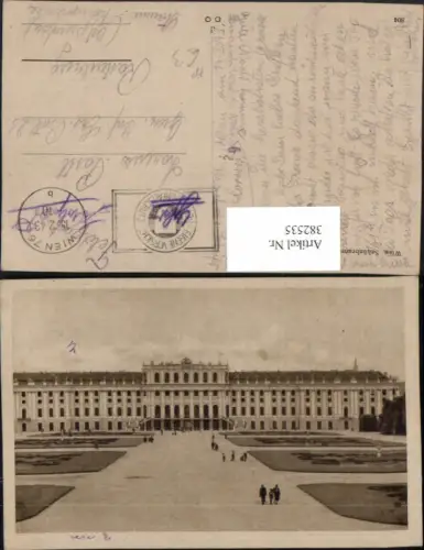 382535,Wien Hietzing Schloss Schönbrunn Feldpost nach Rastenburg Ostpreußen