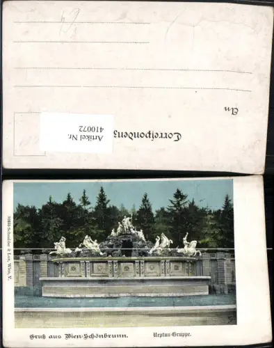 410072,Wien Hietzing Schönbrunn Neptun-Gruppe Brunnen pub Schneider e Lux 10335