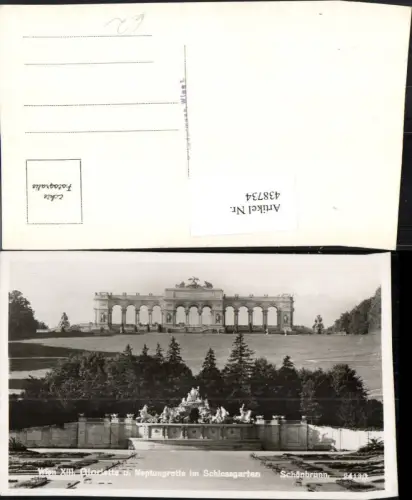 438734,Wien Hietzing Schönbrunn Schlossgarten Neptungrotte m. Gloriette
