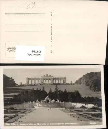 438736,Wien Hietzing Schönbrunn Schlossgarten Neptungrotte u. Gloriette