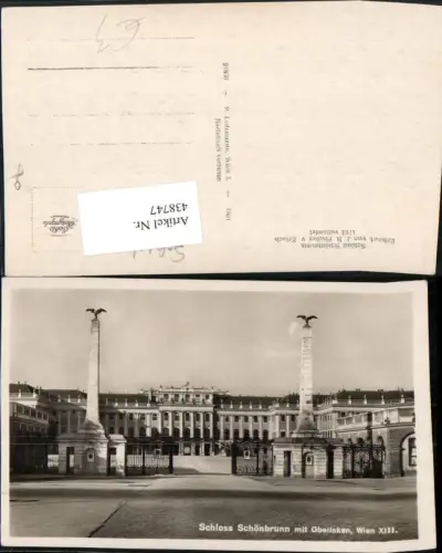 438747,Wien Hietzing Schloss Schönbrunn m. Obelisken Säulen Eingang