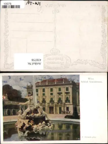 438758,Künstler AK R. Germela Wien Hietzing Schloss Schönbrunn Brunnen pub B.K.W.I. 433/12